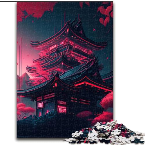 1000-teiliges Puzzle für Erwachsene und Jugendliche, japanischer Tempel, für und ab 14 Jahren, pädagogisches Lernspielzeug, Familienspiele, Geburtstagsgeschenk (Größe 50x75cm) von NBDSOYEWO