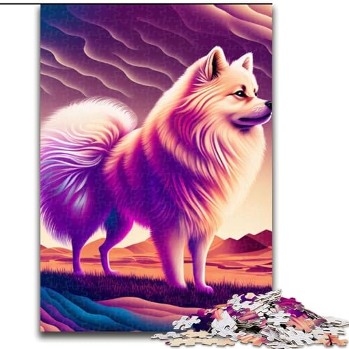 1000-teiliges Puzzle für Erwachsene und Jugendliche, schöner Zwergspitz-Hund, dekomprimierendes intellektuelles Lernspielzeug, ganze Familie (Größe 50x75cm) von NBDSOYEWO