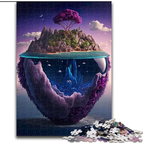 1000-teiliges Puzzle für Erwachsene und Jugendliche, schwimmende Insel, dekomprimierendes intellektuelles Lernspielzeug, ganze Familie (Größe 26x38cm) von NBDSOYEWO