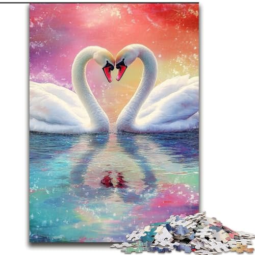 1000-teiliges Puzzle für Erwachsene und Jugendliche, weißer Schwan, Spielzeug, Lernspiele, Stressabbau, Eltern-Kind-Interaktion (Größe 26x38cm) von NBDSOYEWO
