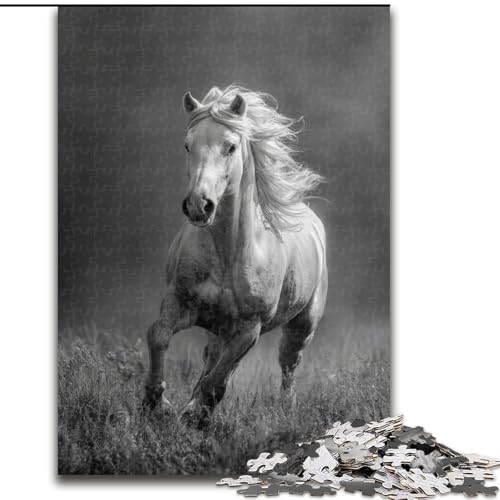 1000-teiliges Puzzle für Erwachsene und Jugendliche, weißes Pferd, Spielzeug, Lernspiele, Stressabbau, Eltern-Kind-Interaktion (Größe 50x75cm) von NBDSOYEWO