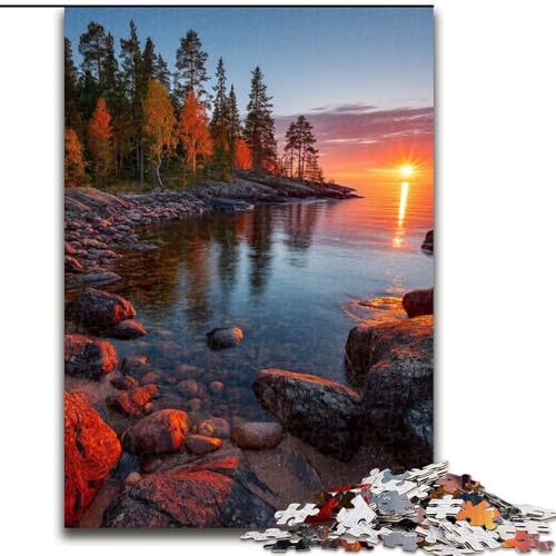 1000-teiliges Puzzle für Erwachsene und Jugendliche, wunderschöne Berge und Seen, für und ab 14 Jahren, pädagogisches Lernspielzeug, Familienspiele, Geburtstagsgeschenk (Größe 26x38cm) von NBDSOYEWO