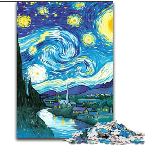 1000-teiliges Puzzle für Erwachsene und Jugendliche,Van Goghs Nachthimmel,für Kinder ab 14 Jahren,geeignet für Paare,Spaß bei Aktivitäten zu Hause,Geburtstagsgeschenk,Reisegeschenk (Größe 50x75cm) 1000-teiliges Puzzle für Erwachsene und Jugendliche,Van Goghs Nachthimmel,für Kinder ab 14 Jahren,geeignet für Paare,Spaß bei Aktivitäten zu Hause,Geburtstagsgeschenk,Reisegeschenk (Größe 50x75cm) von NBDSOYEWO
