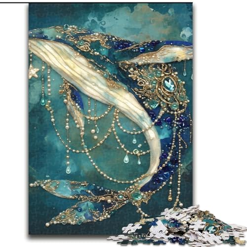 1000-teiliges Puzzle für Erwachsene und Jugendliche Magischer Wal, Familienunterhaltungsspielzeug ganze Familie ab 14 Jahren (Größe 26x38cm) von NBDSOYEWO