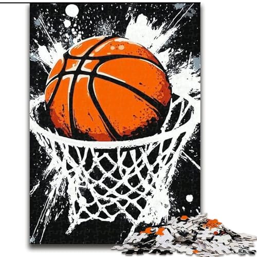 1000-teiliges Puzzle für Erwachsene und Jugendliche zum Thema Basketball, Spiele, Spielzeug, Geschenk, einzigartige Geburtstags- und Geschenkideen für Kinder ab 14 Jahren (Größe 26x38cm) von NBDSOYEWO