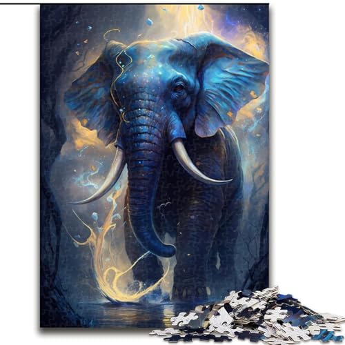1000-teiliges Puzzle für Erwachsene und Teenager, Elefant, traumhaft, Lernspiele, Heimdekoration, geeignet für die Schreibtischdekoration (Größe 50x75cm) von NBDSOYEWO