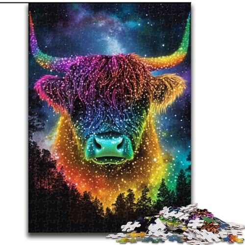 1000-teiliges Puzzle für Erwachsene und Teenager, Neon-Yak, Lernspiele, Heimdekoration, geeignet für die Schreibtischdekoration (Größe 50x75cm) von NBDSOYEWO