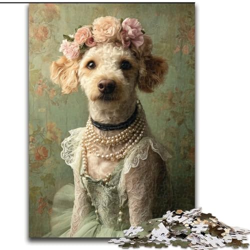 1000-teiliges Puzzle für Erwachsene und Teenager, Retro-Hund, Lernspiele, Heimdekoration, geeignet für die Schreibtischdekoration (Größe 50x75cm) von NBDSOYEWO