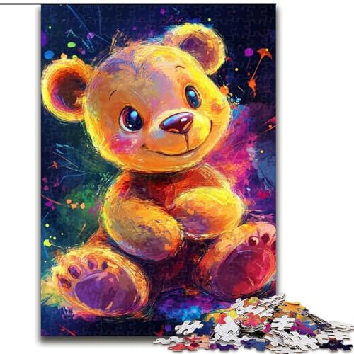 1000-teiliges Puzzle für Erwachsene und Teenager, Teddybär, Lernspiele, Heimdekoration, geeignet für die Schreibtischdekoration (Größe 26x38cm) von NBDSOYEWO