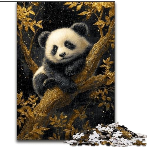 1000-teiliges Puzzle für Erwachsene und Teenager, Tierpanda, Lernspiele, Heimdekoration, geeignet für die Schreibtischdekoration (Größe 26x38cm) von NBDSOYEWO