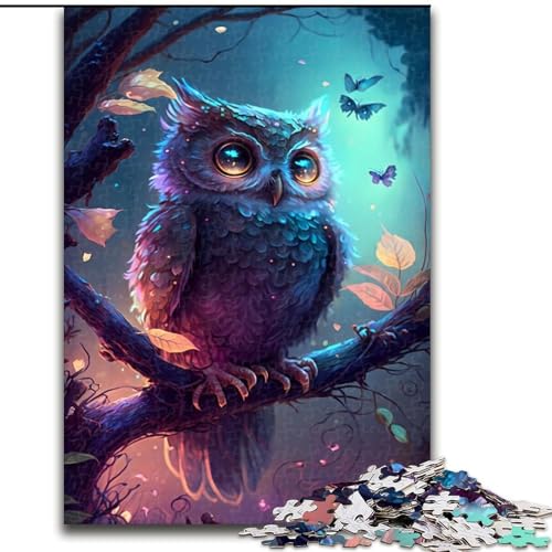 1000-teiliges Puzzle für Teenager, Geschenke, Eule, Lernspiele, Heimdekoration, geeignet für die Schreibtischdekoration (Größe 50x75cm) von NBDSOYEWO