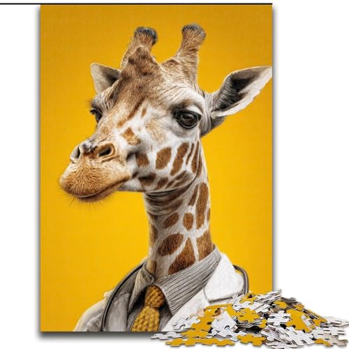 1000-teiliges Puzzle für Teenager, Geschenke, Giraffenkunst, Lernspiele, Heimdekoration, geeignet für die Schreibtischdekoration (Größe 26x38cm) von NBDSOYEWO