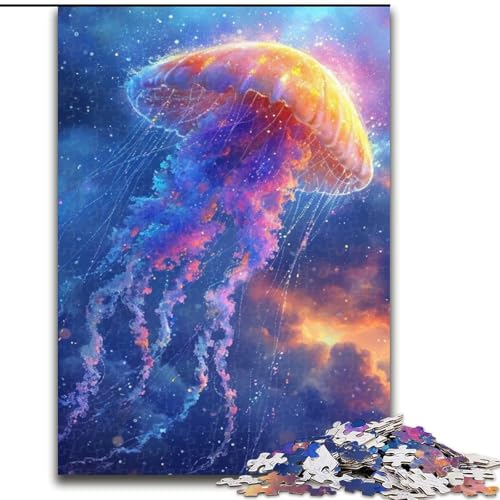 1000-teiliges Puzzle für Teenager, Geschenke, Quallen, Lernspiele, Heimdekoration, geeignet für die Schreibtischdekoration (Größe 50x75cm) von NBDSOYEWO