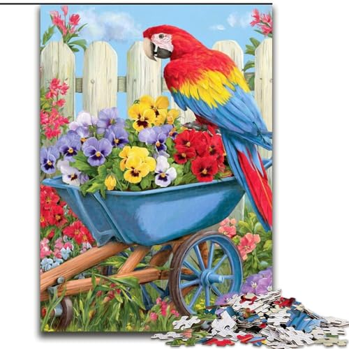 1000-teiliges Puzzle für Teenager, Papagei, Lernspiele, Heimdekoration, geeignet für die Schreibtischdekoration (Größe 26x38cm) von NBDSOYEWO