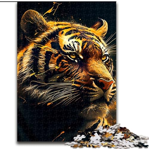 1000-teiliges Puzzle für Teenager, Tiger, Lernspiele, Heimdekoration, geeignet für die Schreibtischdekoration (Größe 26x38cm) von NBDSOYEWO