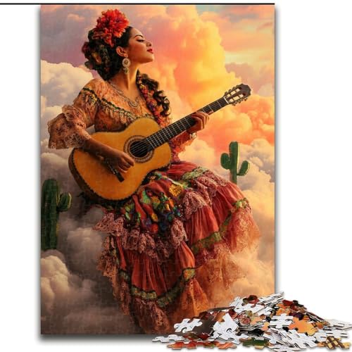 1000-teiliges Puzzle für Teenager, schöne Mexikanerin, Familienspiel zum Stressabbau, schwierige Herausforderung, stärkt die Liebe zwischen Paaren (Größe 50x75cm) von NBDSOYEWO