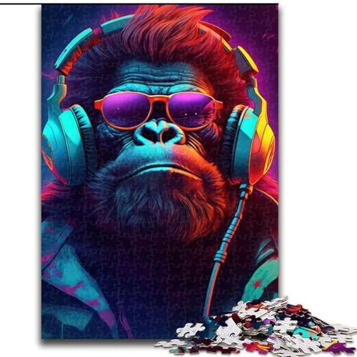 1000-teiliges Puzzle für Teenager Gorilla Hop, Analyse und Logik mit vollständig ineinandergreifenden, zufällig geformten Teilen für Kinder ab 14 Jahren (Größe 26x38cm) von NBDSOYEWO