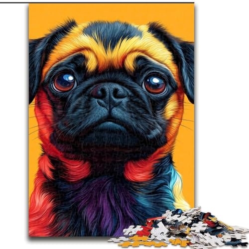 1000-teiliges Puzzle für Teenager mit Mops, Analyse und Logik, mit vollständig ineinandergreifenden, zufällig geformten Teilen für Kinder ab 14 Jahren (Größe 26x38cm) von NBDSOYEWO