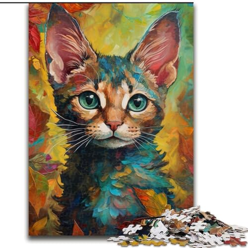 Puzzle 1000 Teile, Babykatze in Aquarell, aus Holz, einzigartige DIY-Geschenkidee zur Heimdekoration, 50x75cm, Denkspiel für Teenager Puzzle 1000 Teile, Babykatze in Aquarell, aus Holz, einzigartige DIY-Geschenkidee zur Heimdekoration, 50x75cm, Denkspiel für Teenager von NBDSOYEWO