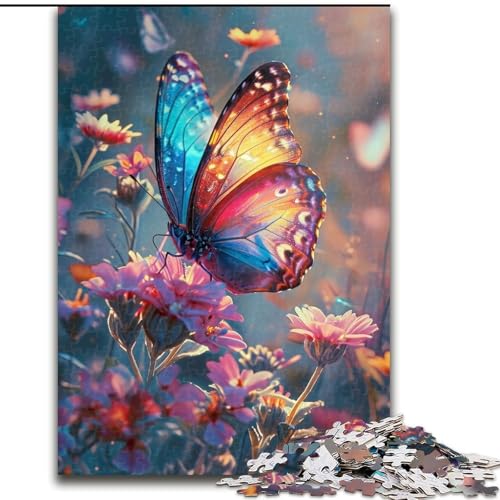 Puzzle 1000 Teile, Bunte Schmetterlinge, anspruchsvolles Denkspiel für Teenager, perfekt als Heimdekoration oder Geschenk (Größe: 26x38cm) von NBDSOYEWO