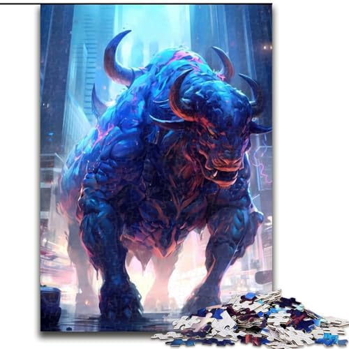 Puzzle 1000 Teile, Riesenbisonbulle, aus Holz, perfekt für Familienspaß an Geburtstagen, Weihnachten, 50x75cm, Denkspiel für Teenager Puzzle 1000 Teile, Riesenbisonbulle, aus Holz, perfekt für Familienspaß an Geburtstagen, Weihnachten, 50x75cm, Denkspiel für Teenager von NBDSOYEWO