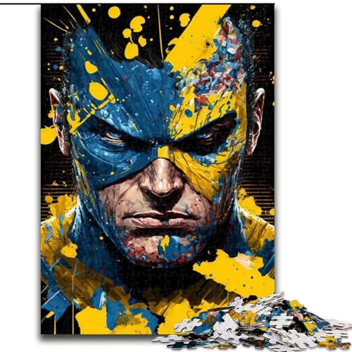 Puzzle 1000 Teile, Wütender Superheld aus Holz, Eltern, Partner, Freunde – ab 14 Jahren, 50x75cm, Geburtstagsparty für Männer und Frauen von NBDSOYEWO
