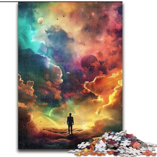 Puzzle 1000 Teile, bunter Außerirdischer aus Holz, einzigartige DIY-Geschenkidee zur Heimdekoration, 50x75cm, Denkspiel für Teenager Puzzle 1000 Teile, bunter Außerirdischer aus Holz, einzigartige DIY-Geschenkidee zur Heimdekoration, 50x75cm, Denkspiel für Teenager von NBDSOYEWO
