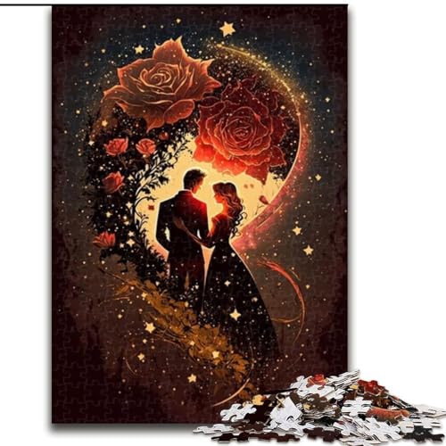 Puzzle 1000 Teile „Cosmic Rose“, anspruchsvolles Denkspiel für Teenager, perfekt als Heimdekoration oder Geschenk (Größe: 26x38cm) von NBDSOYEWO