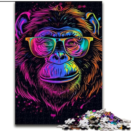 Puzzle 1000 Teile AFFE mit Kopfhörern und Sonnenbrille aus Holz, lustiges Geschenk und Beschäftigung für Zuhause, 50x75cm, anspruchsvolles Denkspiel – entspannendes Spielzeug für Teenager Puzzle 1000 Teile AFFE mit Kopfhörern und Sonnenbrille aus Holz, lustiges Geschenk und Beschäftigung für Zuhause, 50x75cm, anspruchsvolles Denkspiel – entspannendes Spielzeug für Teenager von NBDSOYEWO