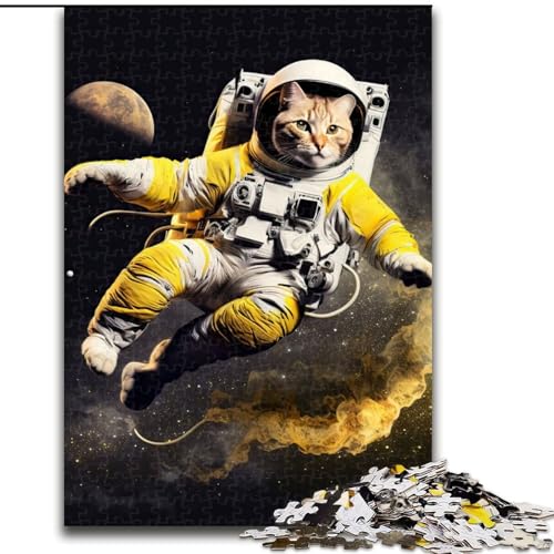 Puzzle 1000 Teile Astronautenkatze im Weltraum aus Holz, perfekt für Familienspaß an Geburtstagen, Weihnachten, 50x75cm, Denkspiel für Teenager Puzzle 1000 Teile Astronautenkatze im Weltraum aus Holz, perfekt für Familienspaß an Geburtstagen, Weihnachten, 50x75cm, Denkspiel für Teenager von NBDSOYEWO