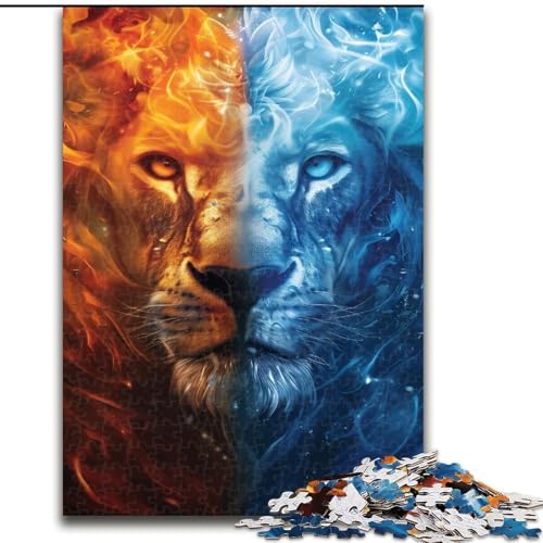 Puzzle 1000 Teile EIS- und Feuerlöwe aus Holz, lustiges Geschenk und Beschäftigung für Zuhause, 50x75cm, anspruchsvolles Denkspiel – entspannendes Spielzeug für Teenager Puzzle 1000 Teile EIS- und Feuerlöwe aus Holz, lustiges Geschenk und Beschäftigung für Zuhause, 50x75cm, anspruchsvolles Denkspiel – entspannendes Spielzeug für Teenager von NBDSOYEWO
