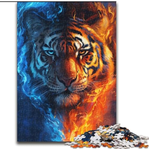 Puzzle 1000 Teile EIS- und Feuertiger aus Holz, perfekt für Familienspaß an Geburtstagen, Weihnachten, 50x75cm, Denkspiel für Teenager Puzzle 1000 Teile EIS- und Feuertiger aus Holz, perfekt für Familienspaß an Geburtstagen, Weihnachten, 50x75cm, Denkspiel für Teenager von NBDSOYEWO