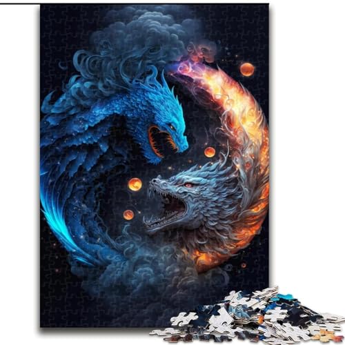 Puzzle 1000 Teile Galaxy Art Drache aus Holz, lustiges Geschenk und Beschäftigung für Zuhause, 50x75cm, anspruchsvolles Denkspiel – entspannendes Spielzeug für Teenager von NBDSOYEWO