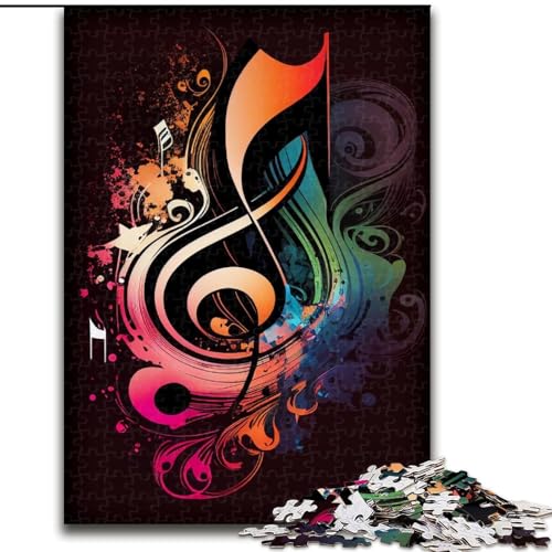 Puzzle 1000 Teile Musiknote aus Holz, Kinder ab 14 Jahren, 50x75cm, Familienaktivitätsspiel für Teenager, DIY-Heimdekoration, Denksportgeschenk von NBDSOYEWO