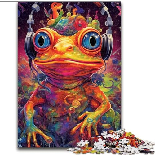 Puzzle 1000 Teile Psychedelischer Musikfrosch aus Holz, lustiges Geschenk und Beschäftigung für Zuhause, 50x75cm, anspruchsvolles Denkspiel – entspannendes Spielzeug für Teenager Puzzle 1000 Teile Psychedelischer Musikfrosch aus Holz, lustiges Geschenk und Beschäftigung für Zuhause, 50x75cm, anspruchsvolles Denkspiel – entspannendes Spielzeug für Teenager von NBDSOYEWO