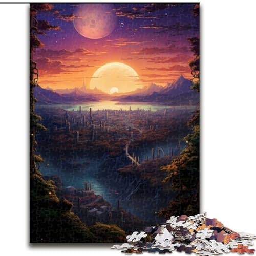 Puzzle 1000 Teile Sonnenuntergang über der Stadt mit Bäumen aus Holz, lustiges Geschenk und Beschäftigung für Zuhause, 50x75cm, anspruchsvolles Denkspiel – entspannendes Spielzeug für Teenager Puzzle 1000 Teile Sonnenuntergang über der Stadt mit Bäumen aus Holz, lustiges Geschenk und Beschäftigung für Zuhause, 50x75cm, anspruchsvolles Denkspiel – entspannendes Spielzeug für Teenager von NBDSOYEWO