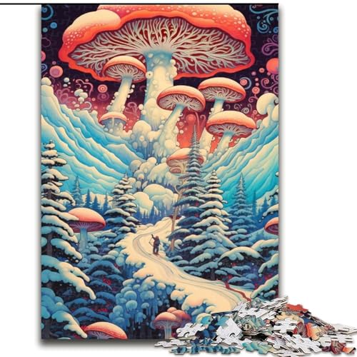 Puzzle 1000 Teile Winterliche Pilzstraße aus Holz, lustiges Geschenk & Beschäftigung für Zuhause 50x75cm Anspruchsvolles Denkspiel - Entspannendes Spielzeug für Teenager Puzzle 1000 Teile Winterliche Pilzstraße aus Holz, lustiges Geschenk & Beschäftigung für Zuhause 50x75cm Anspruchsvolles Denkspiel - Entspannendes Spielzeug für Teenager von NBDSOYEWO