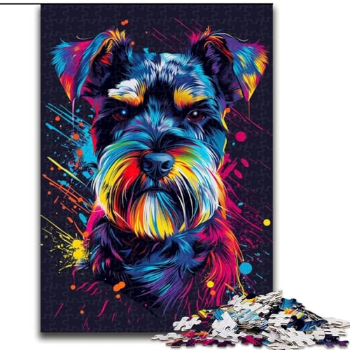 Puzzle 1000 Teile Zwergschnauzer DJ Neon aus Holz, lustiges Geschenk & Beschäftigung für Zuhause, 50x75cm, anspruchsvolles Denkspiel - entspannendes Spielzeug für Teenager Puzzle 1000 Teile Zwergschnauzer DJ Neon aus Holz, lustiges Geschenk & Beschäftigung für Zuhause, 50x75cm, anspruchsvolles Denkspiel - entspannendes Spielzeug für Teenager von NBDSOYEWO