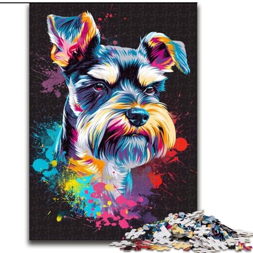 Puzzle 1000 Teile Zwergschnauzer DJ Neon aus Holz, perfekte Dekoration für Zuhause oder das Büro, 50x75cm, Weihnachten oder Geburtstage Puzzle 1000 Teile Zwergschnauzer DJ Neon aus Holz, perfekte Dekoration für Zuhause oder das Büro, 50x75cm, Weihnachten oder Geburtstage von NBDSOYEWO
