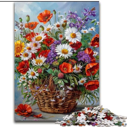 Puzzle 1000 Teile für Erwachsene, Blumen im Korb, Puzzle, Familienaktivitätsspiel für Teenager, anspruchsvolles Denkspiel, 50x75cm Puzzle 1000 Teile für Erwachsene, Blumen im Korb, Puzzle, Familienaktivitätsspiel für Teenager, anspruchsvolles Denkspiel, 50x75cm von NBDSOYEWO