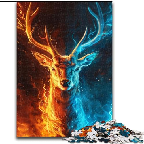 Puzzle 1000 Teile für Erwachsene, EIS- und Feuerhirsch, aus Holz, für Teenager ab 14 Jahren, Heimdekoration, 50x75cm, für Teenager und Familienspaß Puzzle 1000 Teile für Erwachsene, EIS- und Feuerhirsch, aus Holz, für Teenager ab 14 Jahren, Heimdekoration, 50x75cm, für Teenager und Familienspaß von NBDSOYEWO