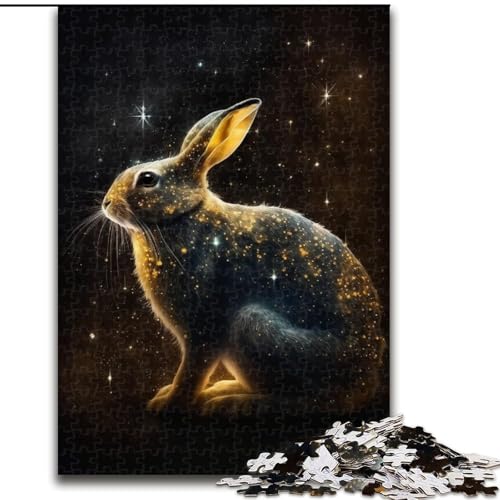 Puzzle 1000 Teile für Erwachsene, Goldenes Kaninchen, aus Holz, perfektes Weihnachts- und Neujahrsgeschenk, Feiertagsgeschenk, 50x75cm, spannende Aktivität für den Familienspieleabend Puzzle 1000 Teile für Erwachsene, Goldenes Kaninchen, aus Holz, perfektes Weihnachts- und Neujahrsgeschenk, Feiertagsgeschenk, 50x75cm, spannende Aktivität für den Familienspieleabend von NBDSOYEWO