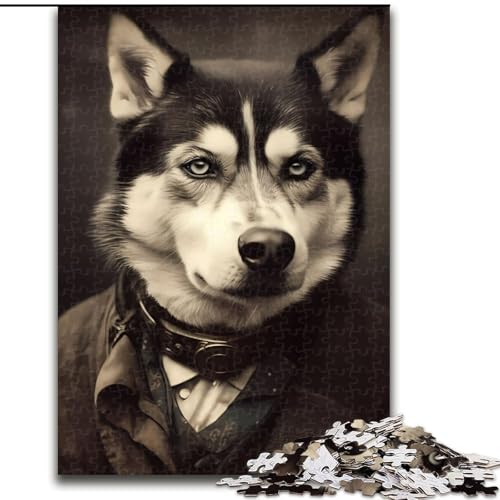 Puzzle 1000 Teile für Erwachsene, Husky Vintage, aus Holz, entspannende Unterhaltung, Heimdekoration, 50x75cm, spannende Aktivität für den Familienspieleabend Puzzle 1000 Teile für Erwachsene, Husky Vintage, aus Holz, entspannende Unterhaltung, Heimdekoration, 50x75cm, spannende Aktivität für den Familienspieleabend von NBDSOYEWO