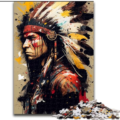 Puzzle 1000 Teile für Erwachsene, Indianerkrieger aus Holz, für Teenager ab 14 Jahren, Heimdekoration 50x75cm, für Teenager und Familienspaß Puzzle 1000 Teile für Erwachsene, Indianerkrieger aus Holz, für Teenager ab 14 Jahren, Heimdekoration 50x75cm, für Teenager und Familienspaß von NBDSOYEWO