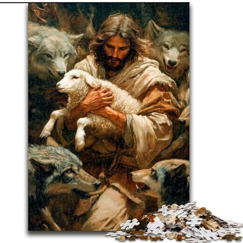 Puzzle 1000 Teile für Erwachsene, Jesus, Stressabbau, schwierige Herausforderung, Wichtelgeschenke für Kinder ab 14 Jahren (Größe 50x75cm) von NBDSOYEWO
