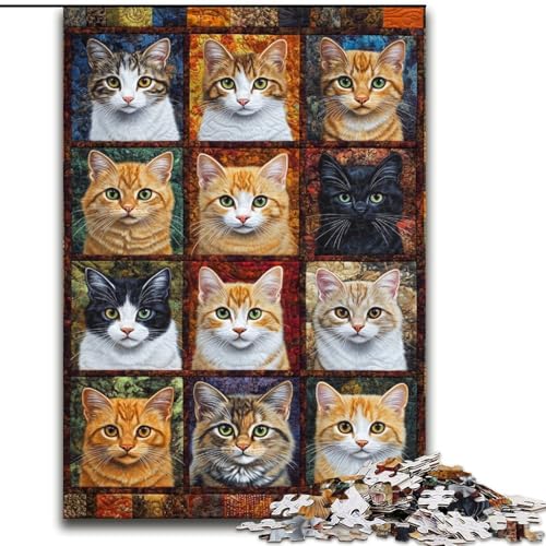 Puzzle 1000 Teile für Erwachsene, Katzen-Collage-Puzzle, Familienaktivitätsspiel für Teenager, anspruchsvolles Denkspiel, 50x75cm von NBDSOYEWO