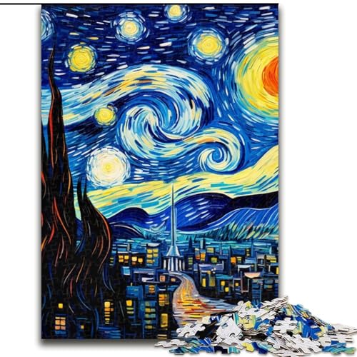 Puzzle 1000 Teile für Erwachsene, Nachthimmel-Schloss-Puzzle, Familienaktivitätsspiel für Teenager, anspruchsvolles Denkspiel, 50x75cm von NBDSOYEWO