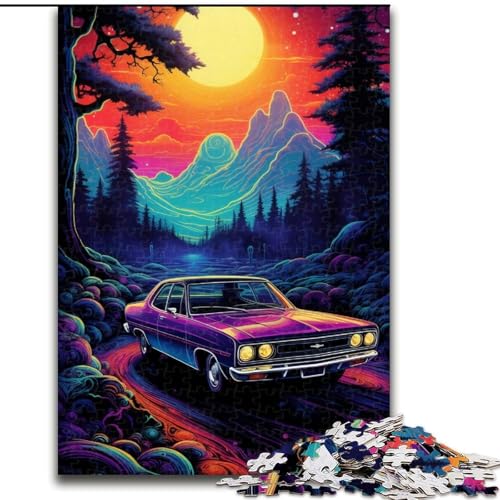Puzzle 1000 Teile für Erwachsene, Neonauto in der Natur, aus Holz, perfekte DIY-Kunstdekoration oder Geburtstagsgeschenk, 50x75cm, für Geburtstage, Feiertage und besondere Anlässe Puzzle 1000 Teile für Erwachsene, Neonauto in der Natur, aus Holz, perfekte DIY-Kunstdekoration oder Geburtstagsgeschenk, 50x75cm, für Geburtstage, Feiertage und besondere Anlässe von NBDSOYEWO