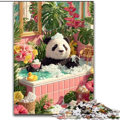 Puzzle 1000 Teile für Erwachsene, Panda in der Badewanne, Puzzle für Jugendliche, Familien-Lernspiele, Heimdekoration, Geschenk, 50x75cm Puzzle 1000 Teile für Erwachsene, Panda in der Badewanne, Puzzle für Jugendliche, Familien-Lernspiele, Heimdekoration, Geschenk, 50x75cm von NBDSOYEWO