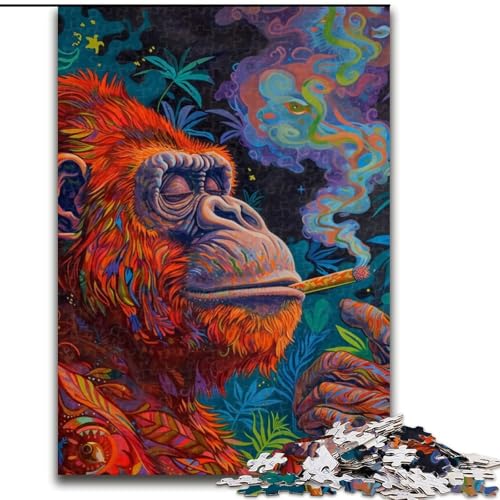 Puzzle 1000 Teile für Erwachsene, Psychedelischer AFFE, aus Holz, EIN tolles Geschenk für Familienspaß, 50x75cm, Lernspielzeug für Teenager, Heimbüro-Dekor Puzzle 1000 Teile für Erwachsene, Psychedelischer AFFE, aus Holz, EIN tolles Geschenk für Familienspaß, 50x75cm, Lernspielzeug für Teenager, Heimbüro-Dekor von NBDSOYEWO